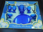 blue stemware set a
